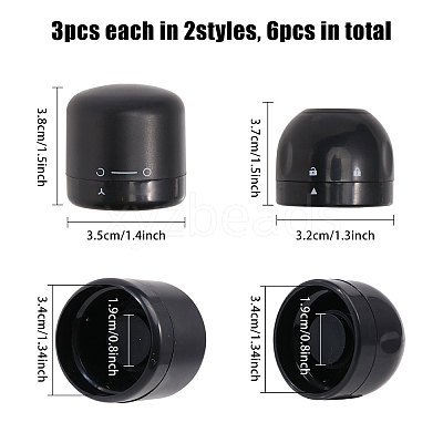 6Pcs 2 Styles Plastic Bottle Stoppers AJEW-GO0001-63-1