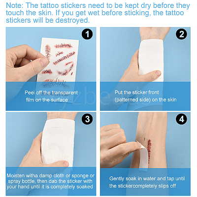 27Pcs Removable Scar Temporary Tattoos DIY-SP0005-66A-1