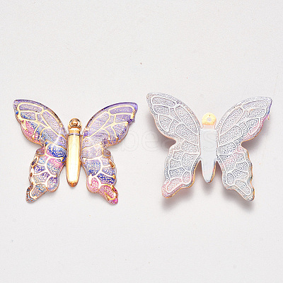 Transparent Acrylic Pendants TACR-R140-06G-1