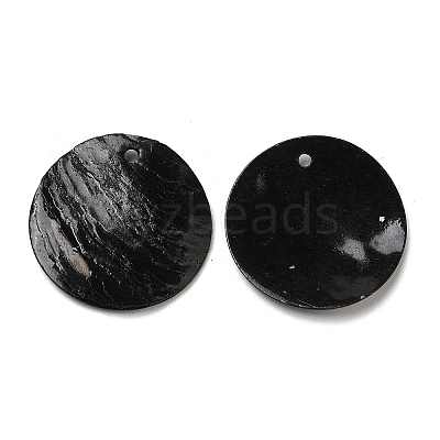 Spray Painted Natural Akoya Shell Pendants SHEL-F007-15B-15-1