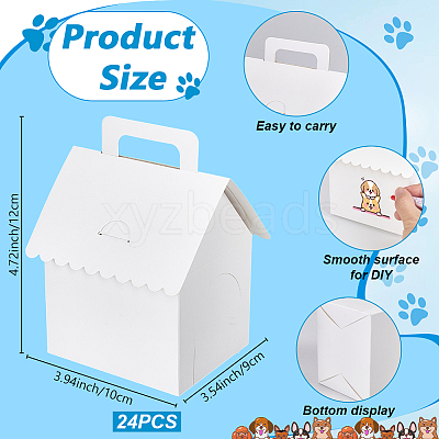 House Shaped Cardboard Paper Pet Gift Boxes with Handles and Window CON-WH0107-108-1