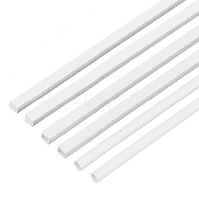 60Pcs 3 Style ABS Plastic Square & Round Tubes DIY-OC0011-73-1