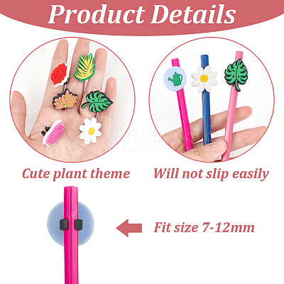72Pcs 12 Style PVC Cartoon Style Straw Toppers FIND-DR0001-03-1