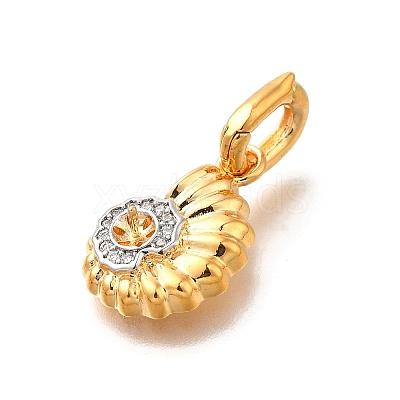Brass Micro Pave Cubic Zirconia Pendants KK-S517-01C-G-1