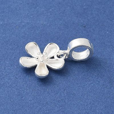 925 Sterling Silver Flower European Dangle Charms STER-H115-14S-1