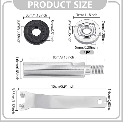 2 Sets Stainless Steel Angle Grinder Extension Rod TOOL-GA0002-09-1