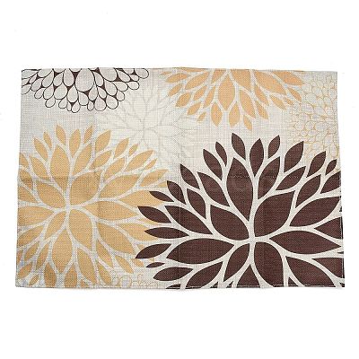 Autumn Floral Linen Placemat AJEW-Z051-02A-1