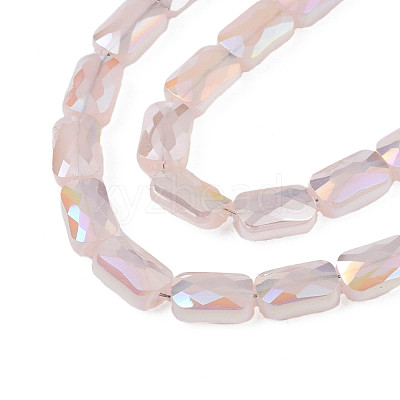 Electroplate Opaque Solid Color Glass Beads Strands EGLA-N002-25-B06-1