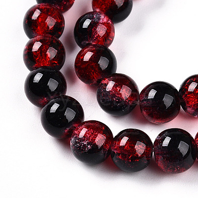 Transparent Crackle Glass Bead Strands X-GLAA-T025-8mm-02G-1