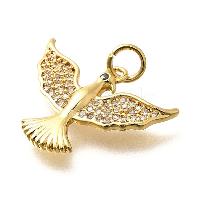 Brass Micro Pave Cubic Zirconia Pendants KK-B128-12G-05-1