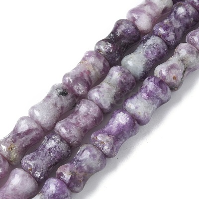 Natural Lepidolite/Purple Mica Stone Beads Strands G-M445-B02-01-1