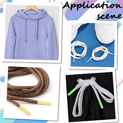 40Pcs 4 Colors Alloy Cord End FIND-GF0008-47B-1
