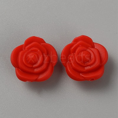 Rose Food Grade Eco-Friendly Silicone Focal Beads LS-SIL-TAC0004-19-1