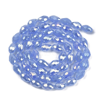 Opaque Solid Color Electroplate Glass Beads Strands LS-EGLA-N013-J10mm-B06-1