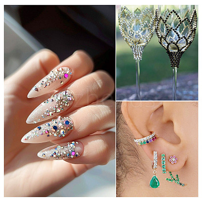 Pointed Back Glass Rhinestone Cabochons RGLA-YS0001-04B-1