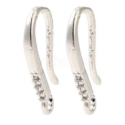 Rack Plating Brass Micro Pave Clear Cubic Zirconia Earring Hooks KK-A231-12S-1
