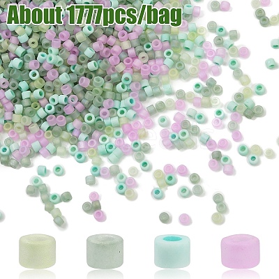20G 4 Colors Cylinder Seed Beads SEED-YW0003-05D-1