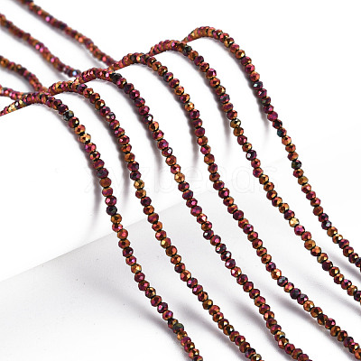 Electroplated Glass Beads Strands EGLA-S174-23D-05-1