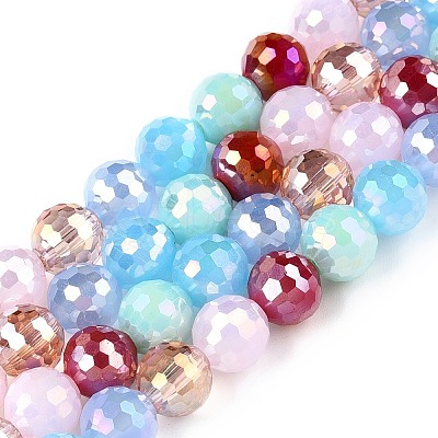 Electroplate Glass Bead Strands GLAA-Z006-01G-1