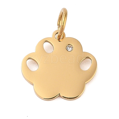 304 Stainless Steel Rhinestone Pendants STAS-M063-01G-1