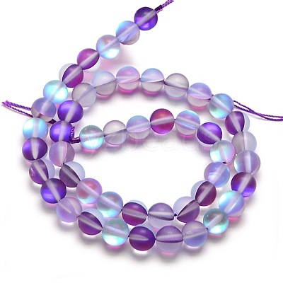 Synthetic Moonstone Beads Strands G-F142-6mm-11-1