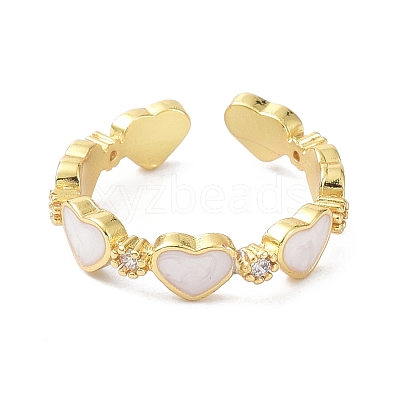 Heart Real 18K Gold Plated Cuff Rings for Girl Women Gift ZIRC-C021-05G-1