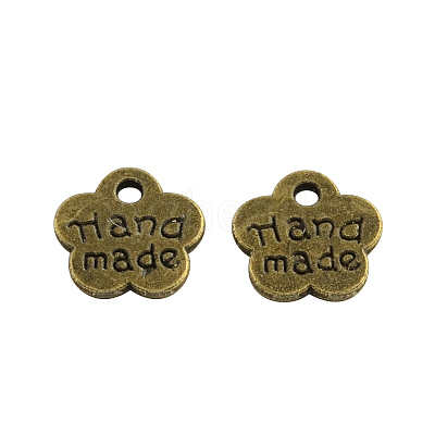 Tibetan Style Alloy Flower Charms X-TIBEP-Q040-003AB-NR-1