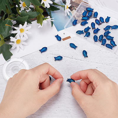 DIY Fish Beaded Bracelet Making Kit EGLA-SC0001-09A-1