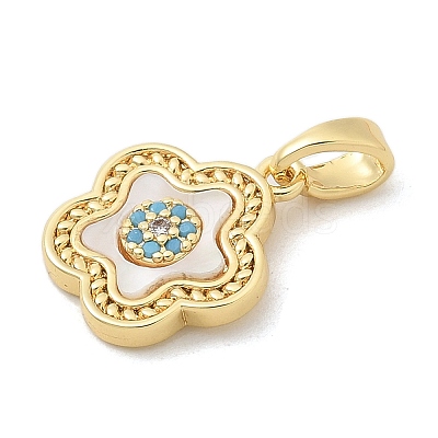 Brass Micro Pave Cubic Zirconia Pendents KK-M303-01G-04-1