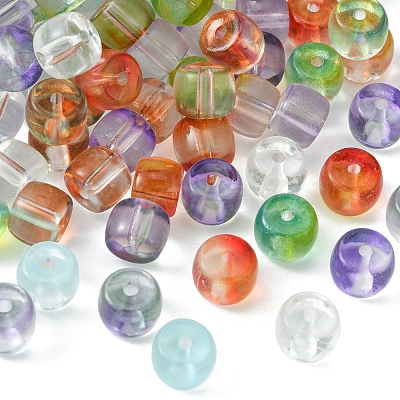 140Pcs 7 Colors Transparent Glass Beads GLAA-FS0001-45-1