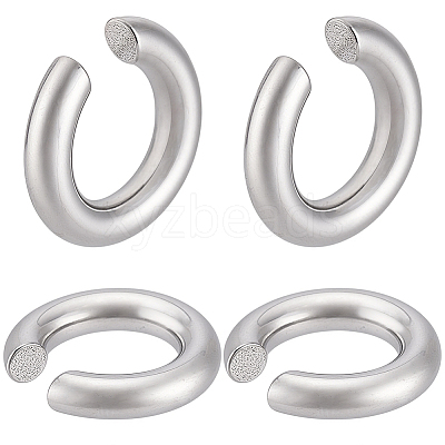 2 Pairs 303 Stainless Steel Cuff Earrings EJEW-BBC0002-25P-1