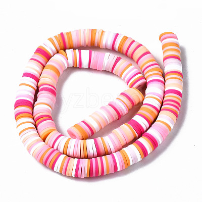 Handmade Polymer Clay Beads Strands CLAY-R089-8mm-143-1