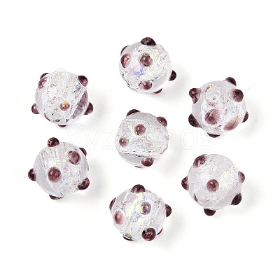 Handmade Foil Lampwork Beads Strands FOIL-T008-02B-1