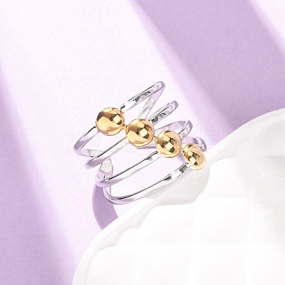 304 Stainless Steel Open Cuff Rings for Women RJEW-K321-01C-1