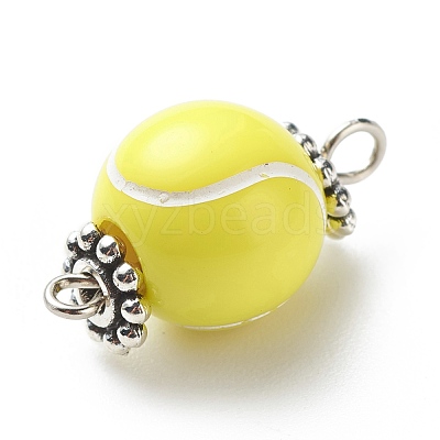 Acrylic Basketball Connector Charms PALLOY-JF01869-03-1