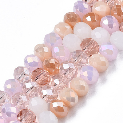 Electroplate Glass Beads Strands EGLA-N002-12I-1