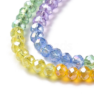Transparent Electroplate Glass Beads Strands GLAA-E036-02-1