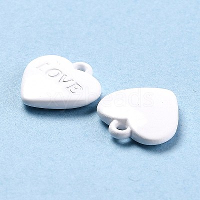Heart Alloy Spray Painted Charms LS-PALLOY-B005-01G-1