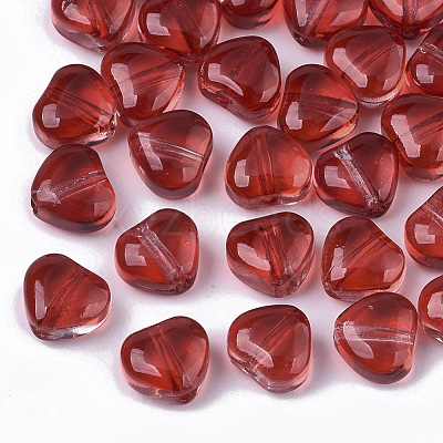 Transparent Spray Painted Glass Beads GLAA-N035-02-E01-1