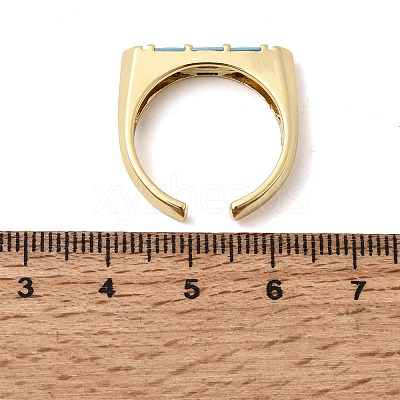 Brass Micro Pave Cubic Zirconia Cuff Open Rings for Women RJEW-L343-02G-01-1