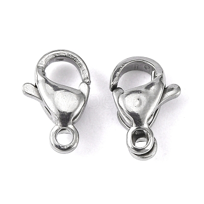 Tarnish Resistant 304 Stainless Steel Lobster Claw Clasps Hand Polished STAS-M262-01-9mm-1