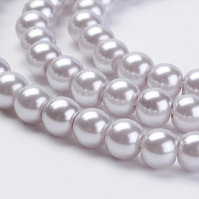 Eco-Friendly Dyed Glass Pearl Beads Strands HY-A008-6mm-RB004-1