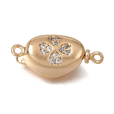 Brass Micro Pave Clear Cubic Zirconia Box Clasps CU-CBA4292-15G-1
