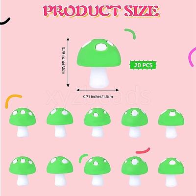 20Pcs Mushroom Silicone Focal Beads JX901F-1