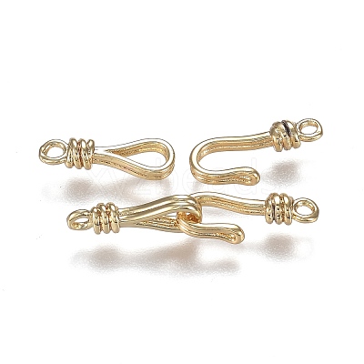 Brass Hook and Eye Clasps KK-F120-016G-1