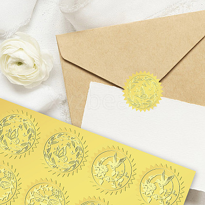 6 Patterns Aluminium-foil Paper Adhesive Embossed Stickers DIY-WH0451-004-1