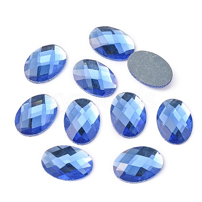 Electroplate Glass Cabochons GGLA-R007-04-1