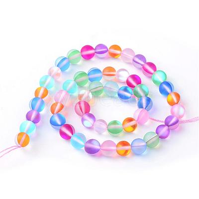 Synthetic Moonstone Beads Strands G-R375-12mm-A08-1