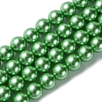 Eco-Friendly Glass Pearl Beads Strands HY-A008-14mm-RB008-1