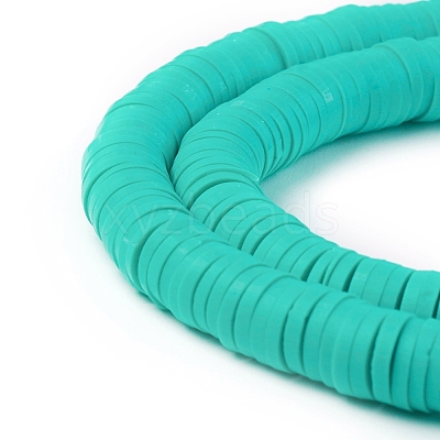 Flat Round Handmade Polymer Clay Beads CLAY-R067-6.0mm-34-1